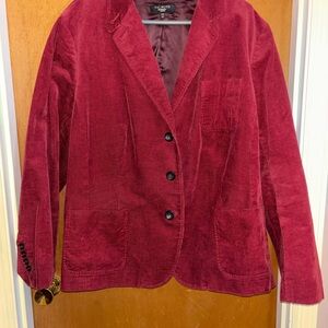 Talbots Women's Burgundy Corduroy Blazer